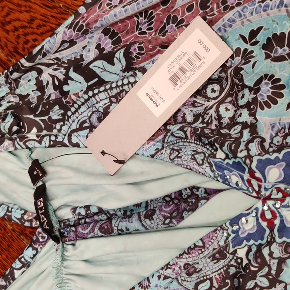 NWT Apt 9 V-Neck Flip Flop Dress Size S - Blue - Picture 2 of 6